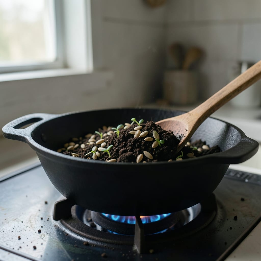 The first pass, in the pan
